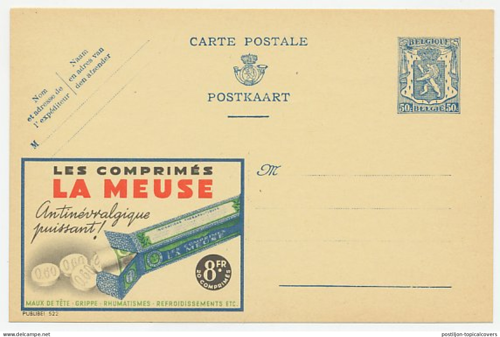 Publibel - Postal Stationery Belgium 1941 Medicine - Tablet  - Pharmacy