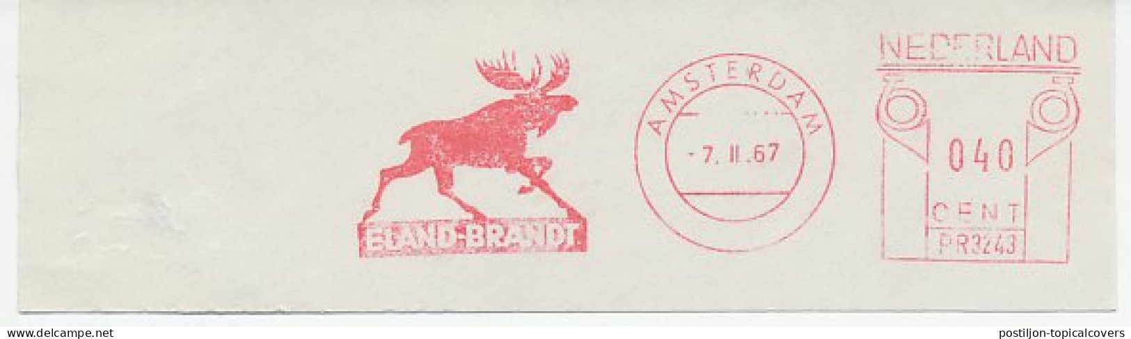 Meter Cut Netherlands 1967 Moose - Elk - Autres & Non Classés