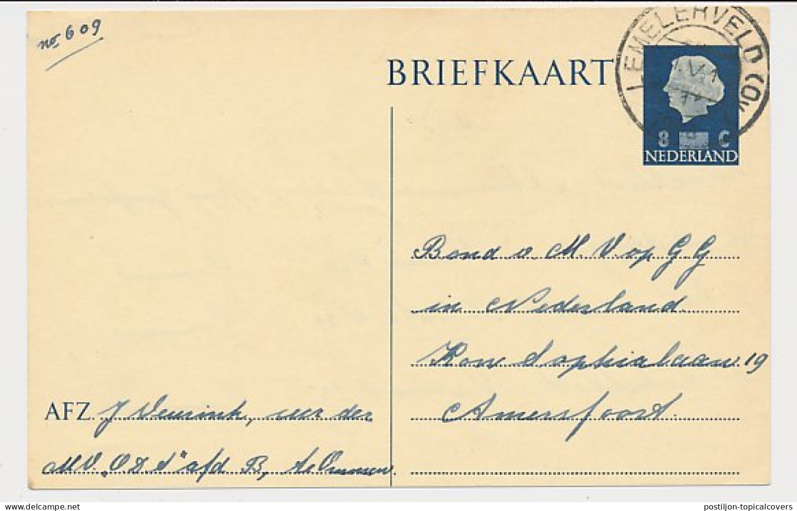 Briefkaart G. 323 Lemelerveld - Amersfoort 1959 - Entiers Postaux
