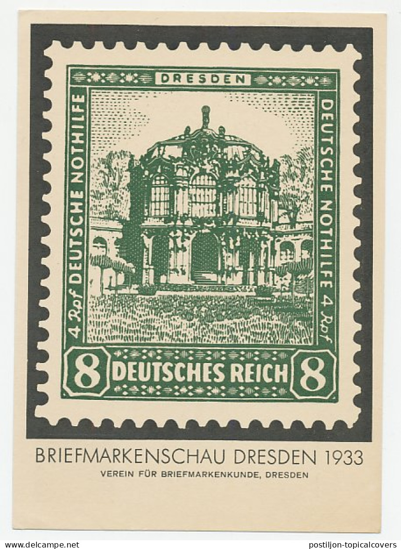 Postal Stationery Germany 1933 Stamp Show Dresden - Other & Unclassified