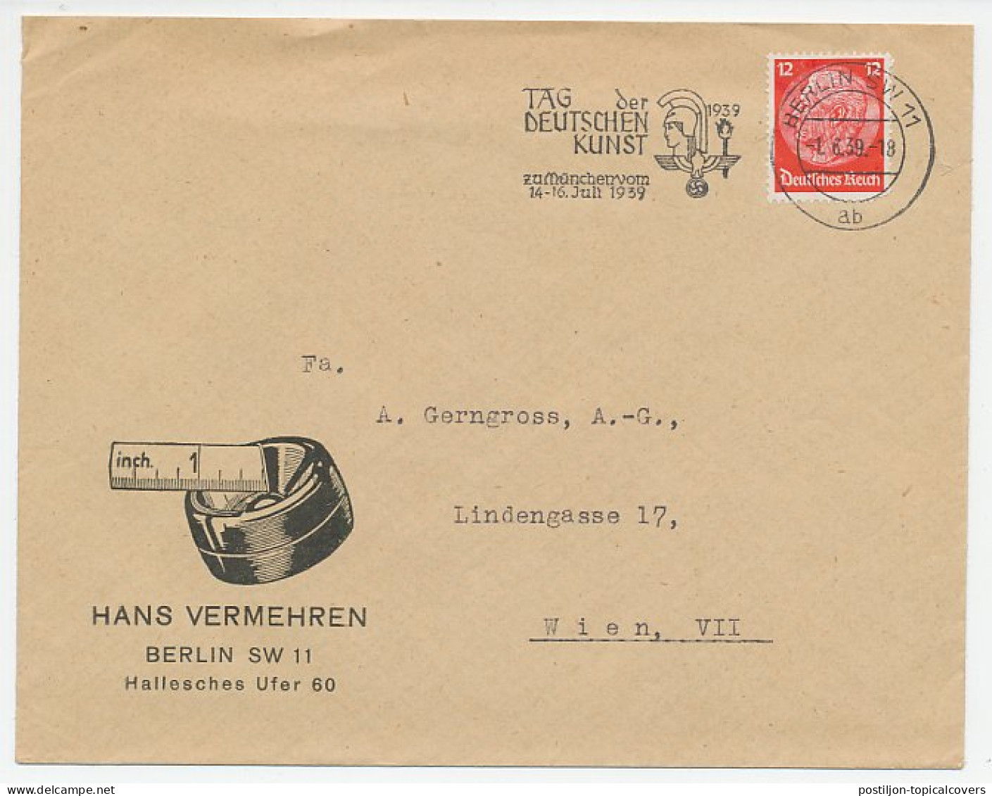 Cover / Postmark Germany 1938 Day Of German Art - Other & Unclassified