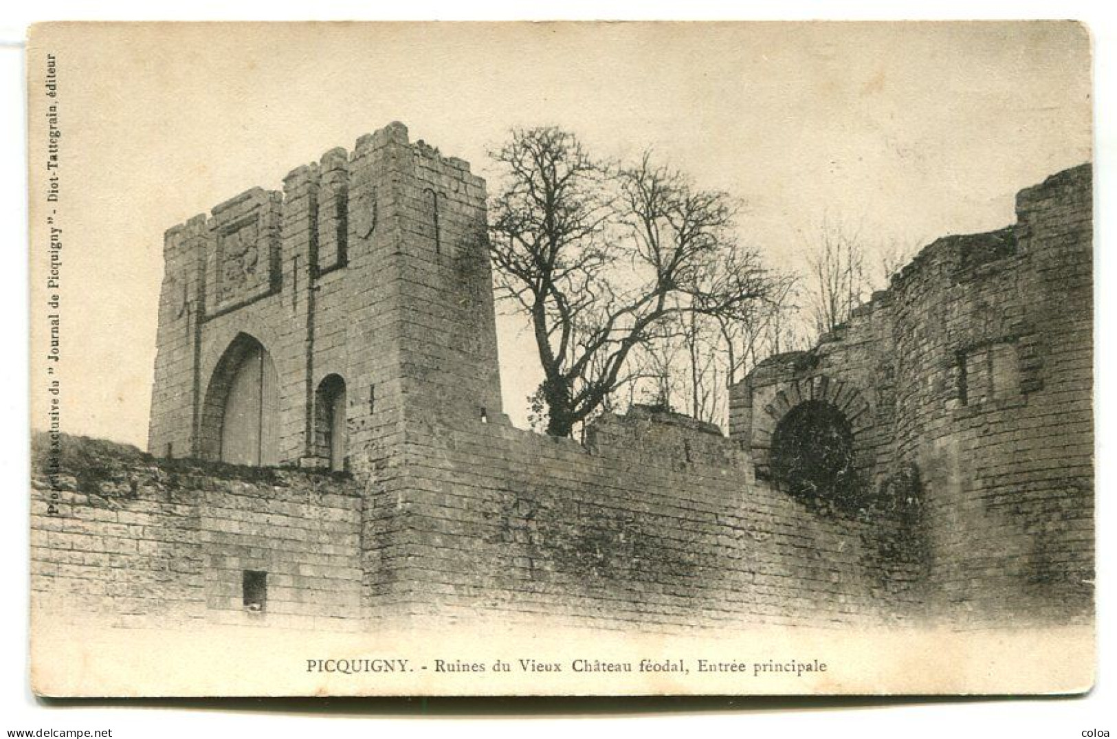 PICQUIGNY Ruines Du Vieux Château Féodal Entrée Principale Carte Précurseur - Picquigny