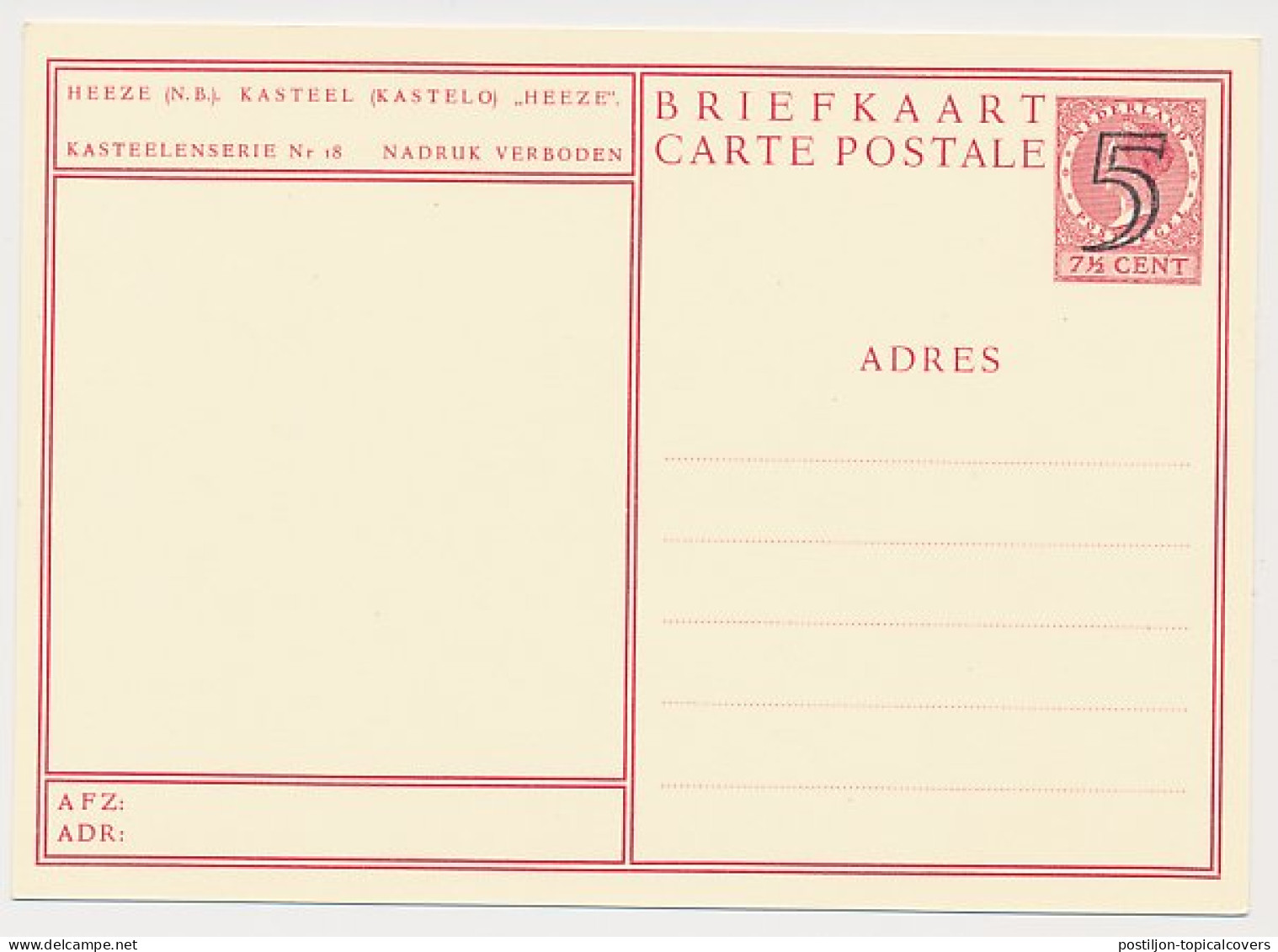 Briefkaart G. 286 R - Heeze - Entiers Postaux