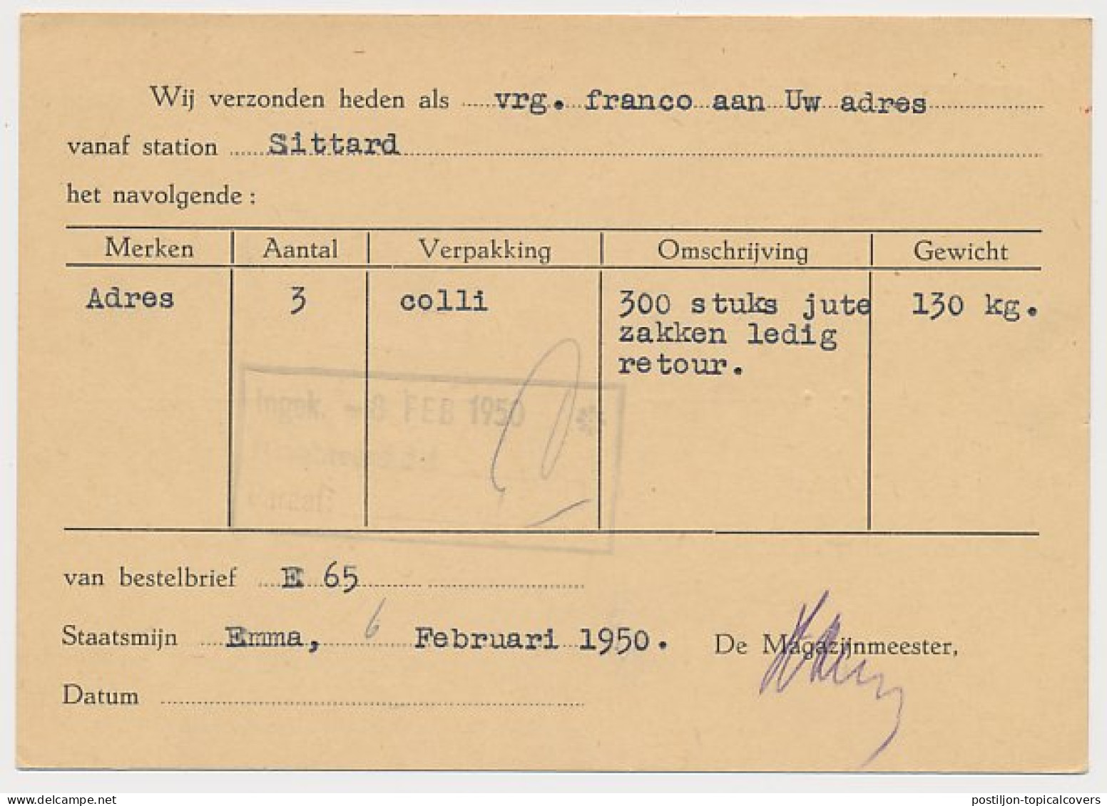 Firma Briefkaart Treebeek 1950 - Staatsmijn In Limburg - Unclassified