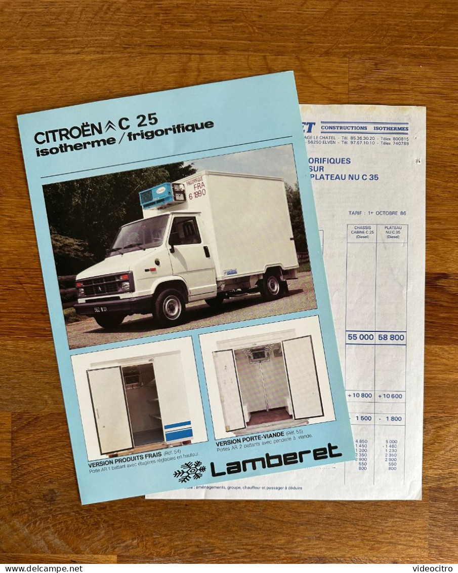 Catalogue - Brochure Citroën C25 Isotherme / Frigorifique Par Lamberet - Publicités