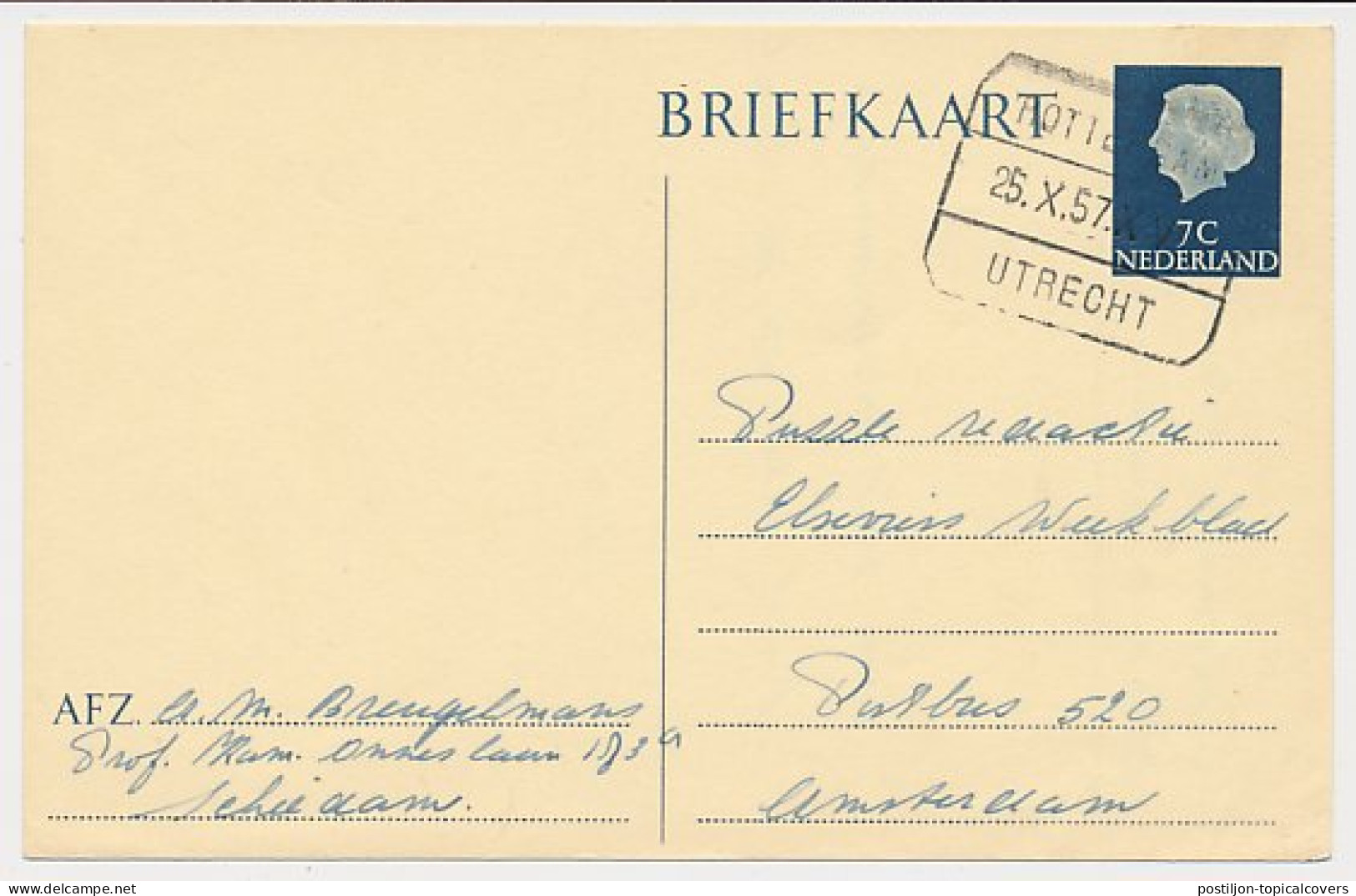 Treinblokstempel : Rotterdam - Utrecht XV 1957 - Ohne Zuordnung