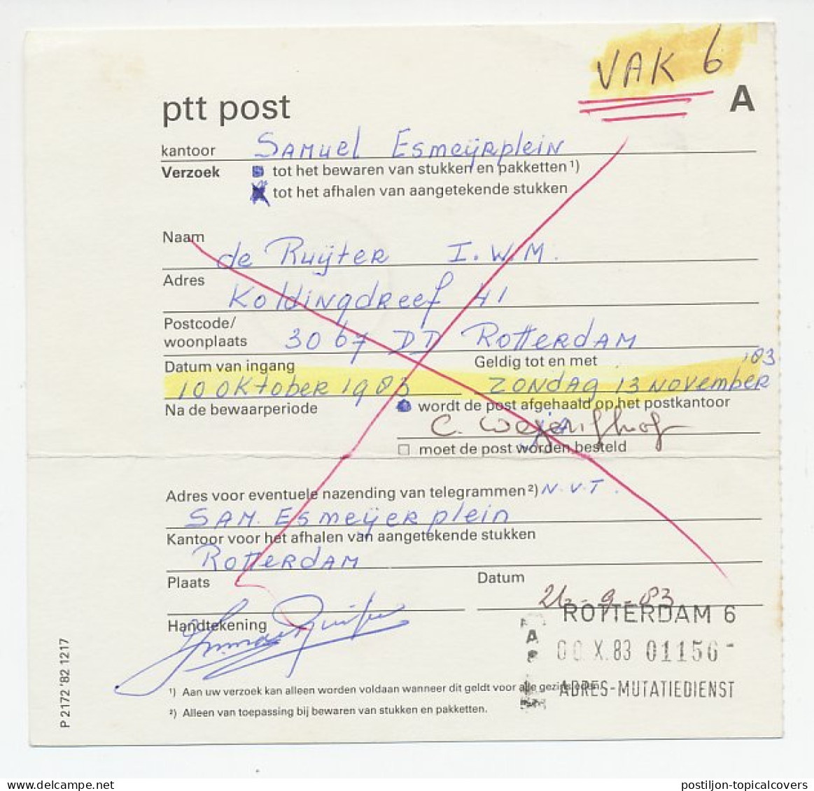 Em. Beatrix Rotterdam 1983 - Bewaarloon 60 Dagen - Ohne Zuordnung