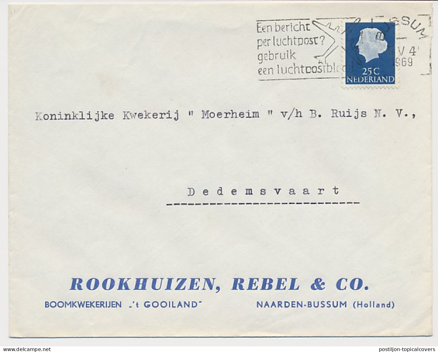 Firma Envelop Naarden / Bussum 1969 - Boomkwekerij - Sin Clasificación