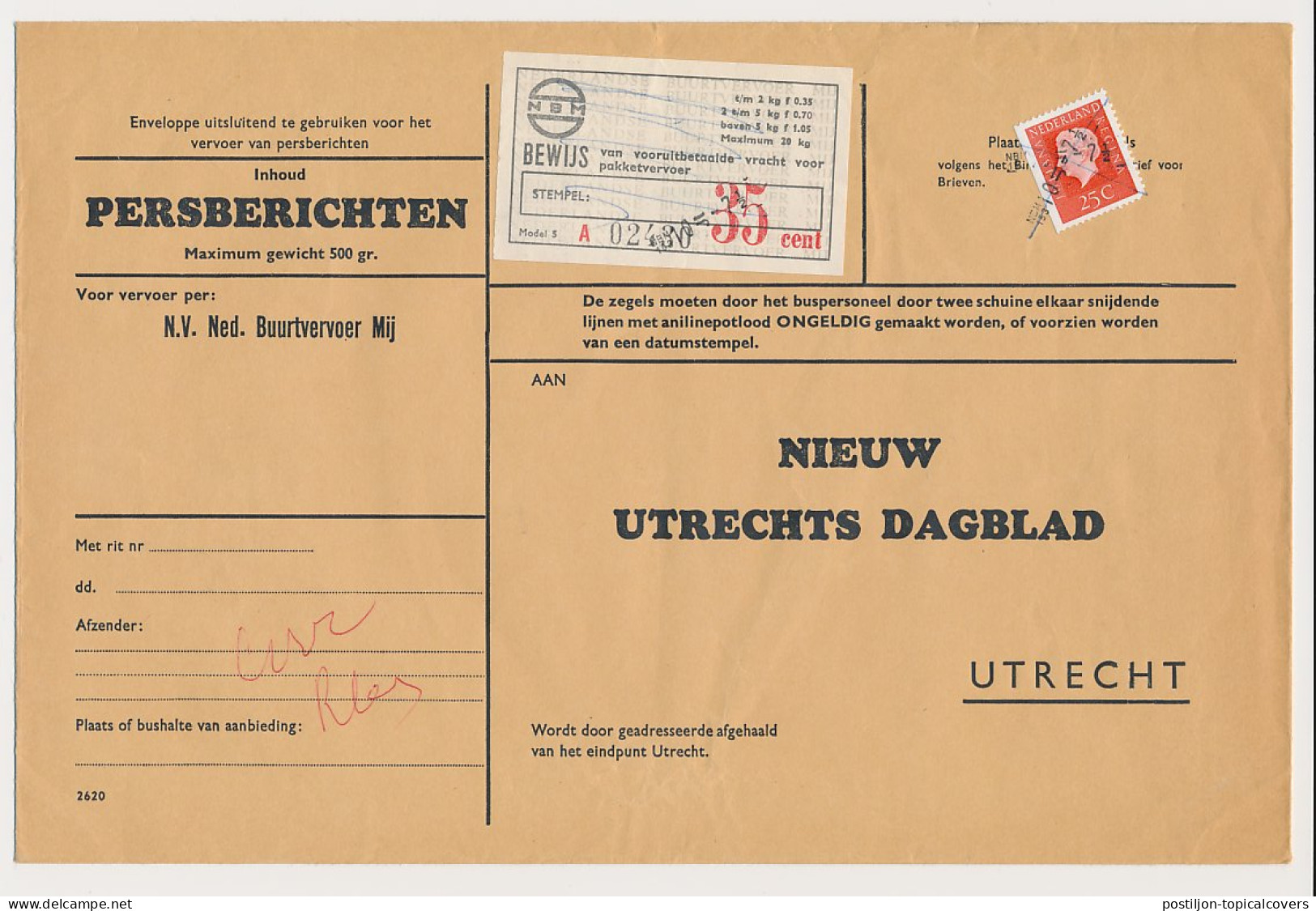 Utrecht - Persbericht - NBM Vrachtzegel 35 Cent - Unclassified