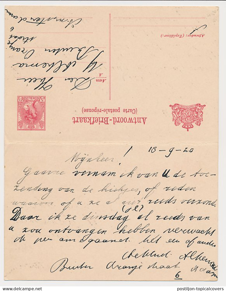 Briefkaart G. 85 I Amsterdam - Zandvoort 1920 - Entiers Postaux