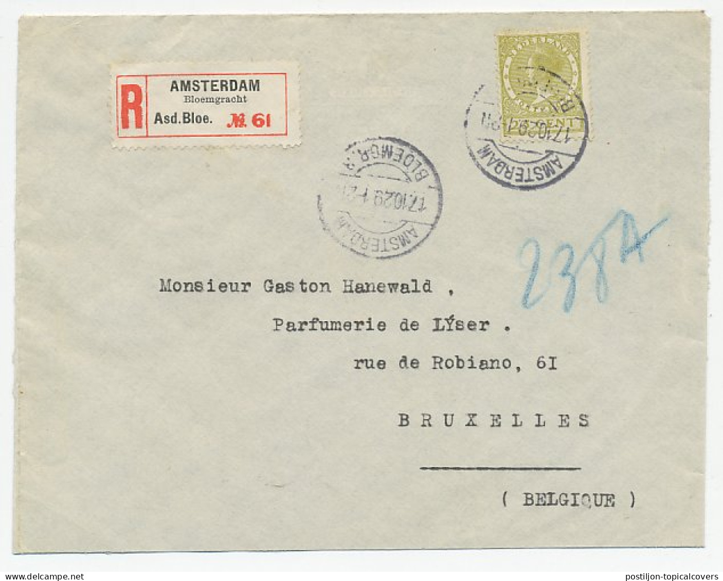 Em. Veth Aangetekend Amsterdam - Belgie 1929 - Unclassified