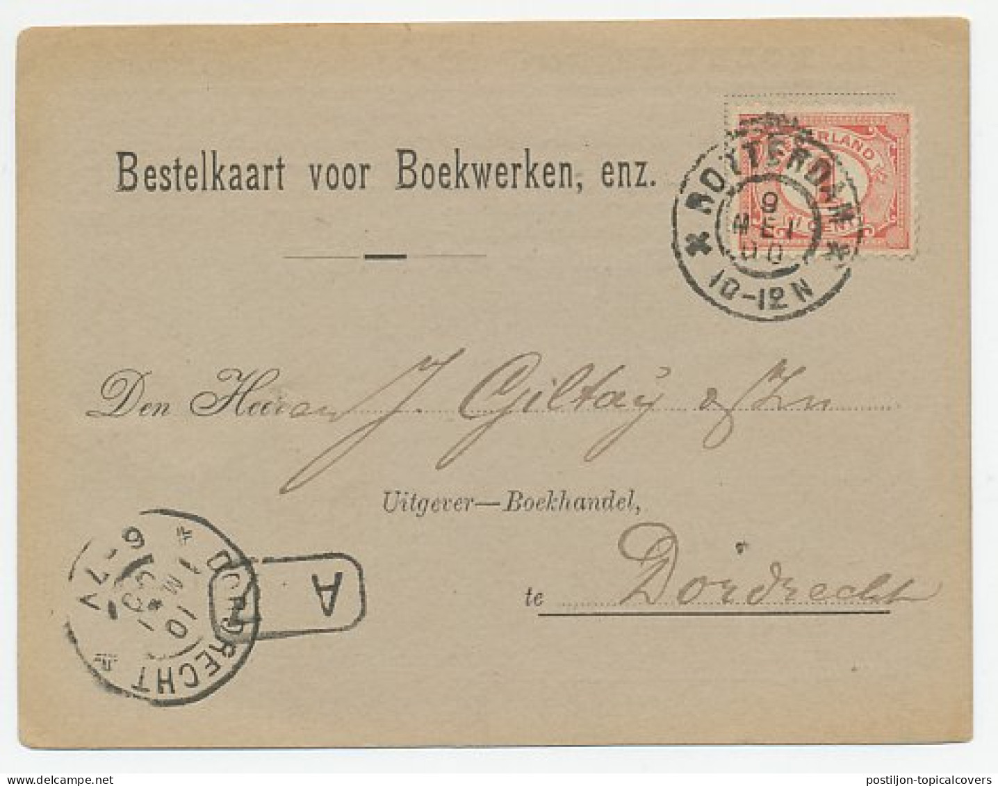 Em. Vurtheim Rotterdam - Dordrecht 1900 - Bestelkaart Voor Boek  - Sin Clasificación