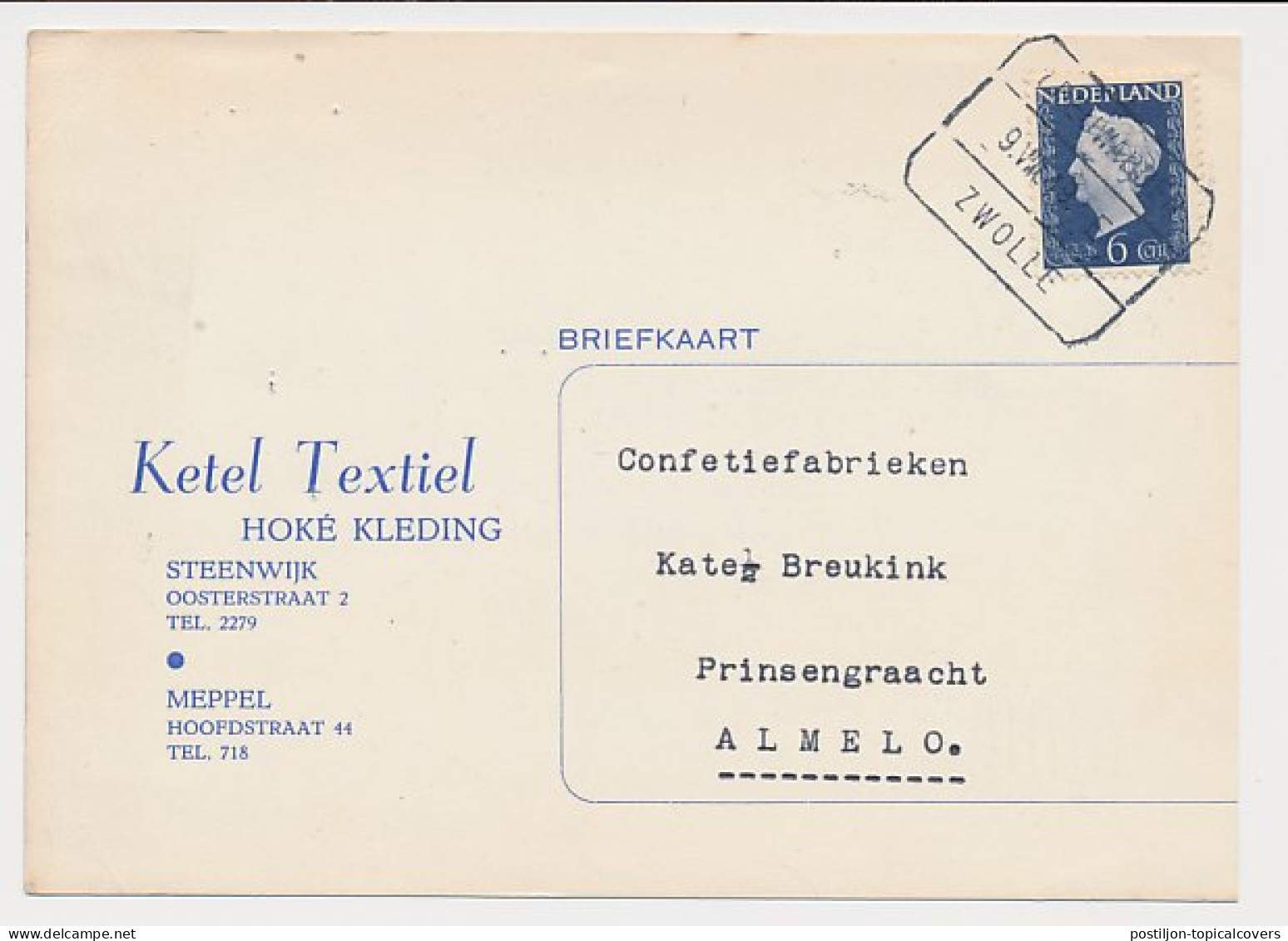 Treinblokstempel : Leeuwarden - Zwolle E 1949 - Unclassified