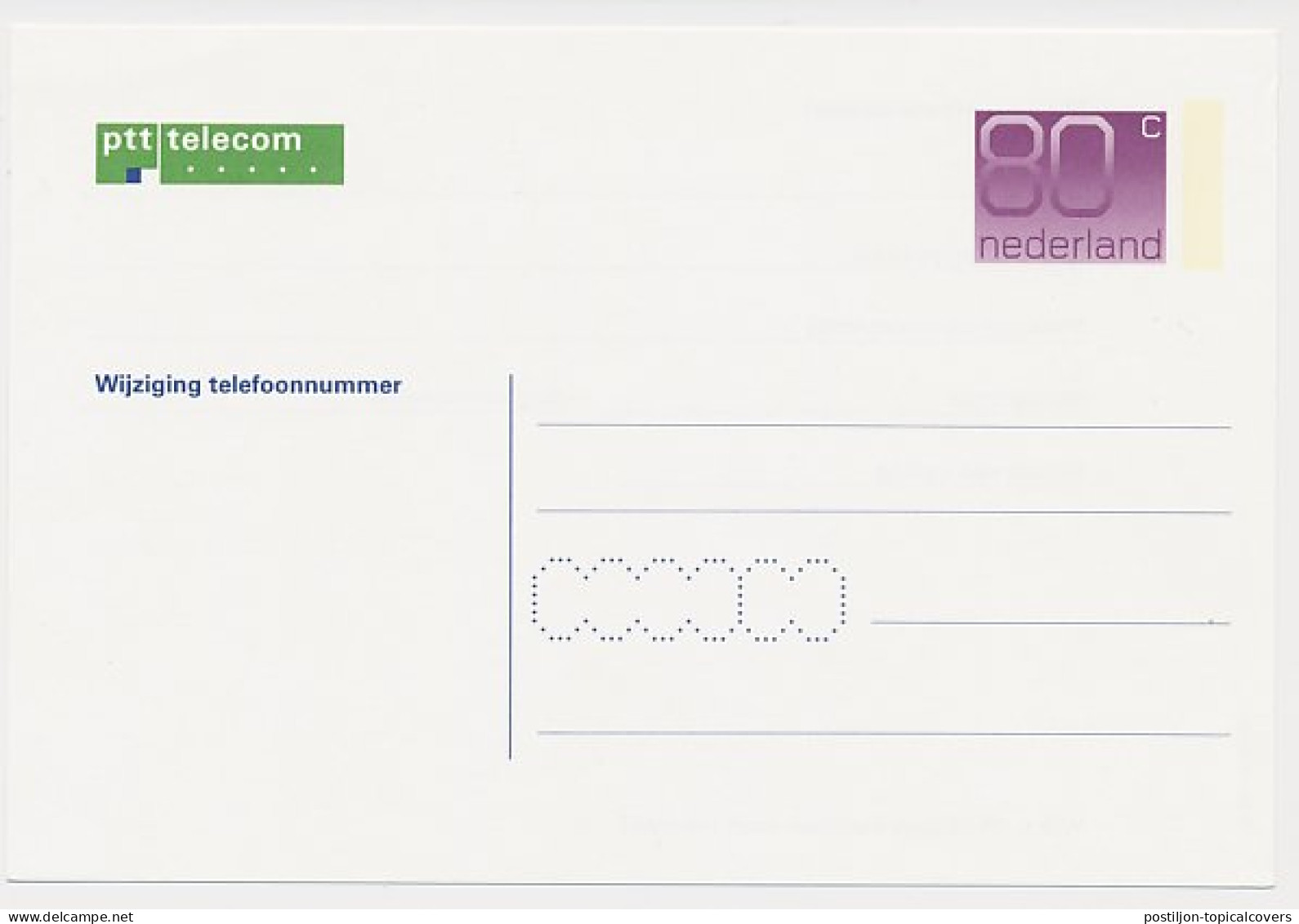 Telecomkaart G. 4 - Postal Stationery