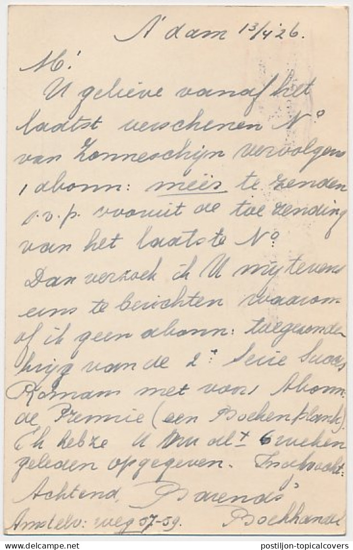 Firma Briefkaart Amsterdam 1922 - Boekhandel - Bibliotheek  - Ohne Zuordnung