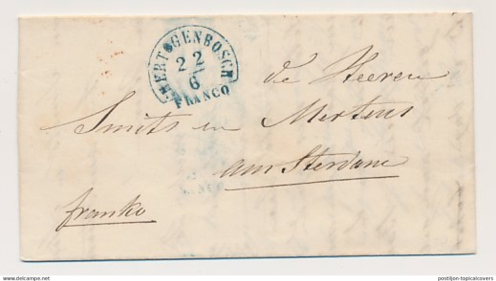 Halfrond-Francostempel S Hertogenbosch - Amsterdam 1850 - ...-1852 Préphilatélie