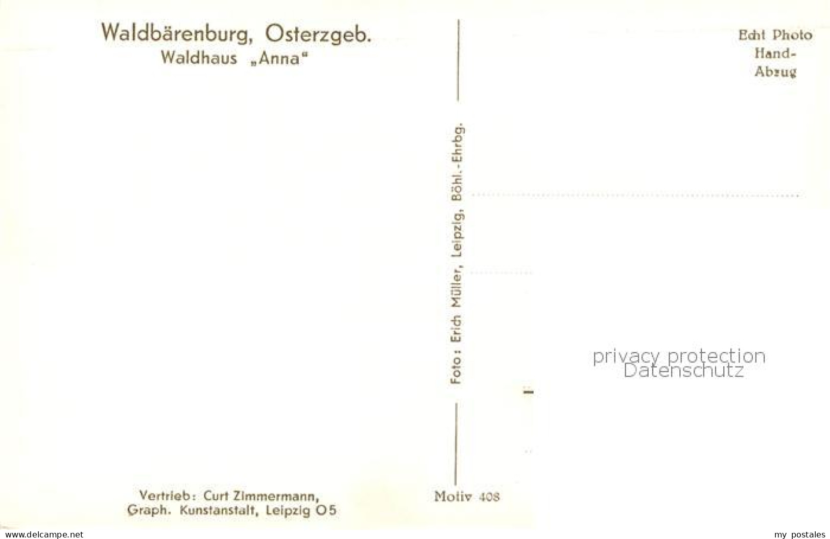 73797145 Waldbaerenburg Waldhaus Anna Handabzug Waldbaerenburg - Altenberg
