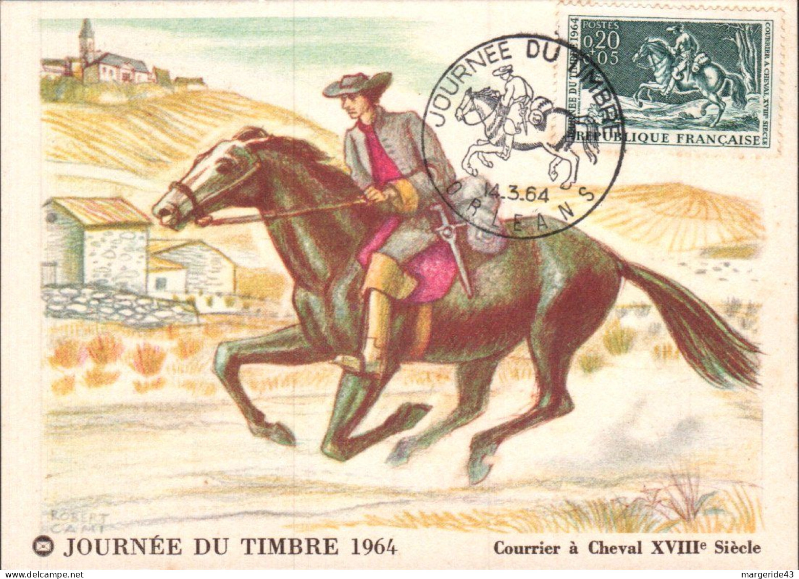 CARTE MAXIMUM 1964 JOURNEE DU TIMBRE - ORLEANS - 1960-1969