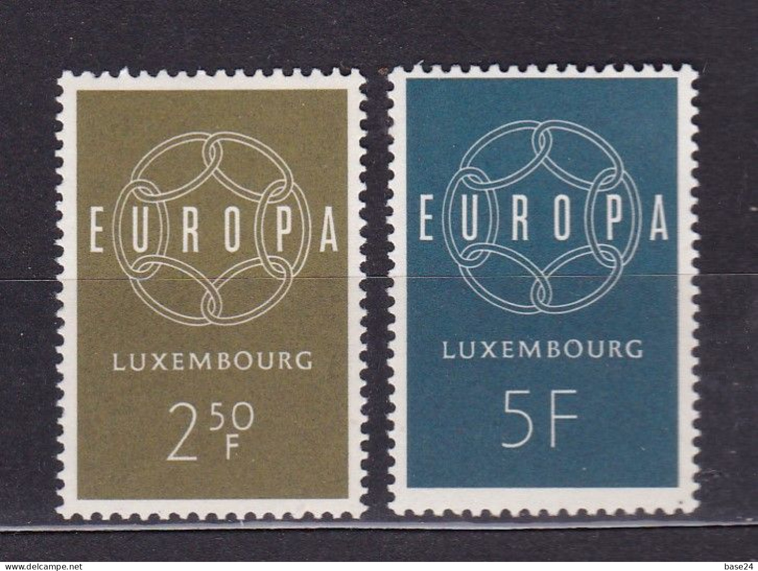 1959 Lussemburgo Luxembourg EUROPA CEPT Serie Di 2 Valori MNH** CATENA A 6 ANELLI, 6 LINK CHAIN - 1959