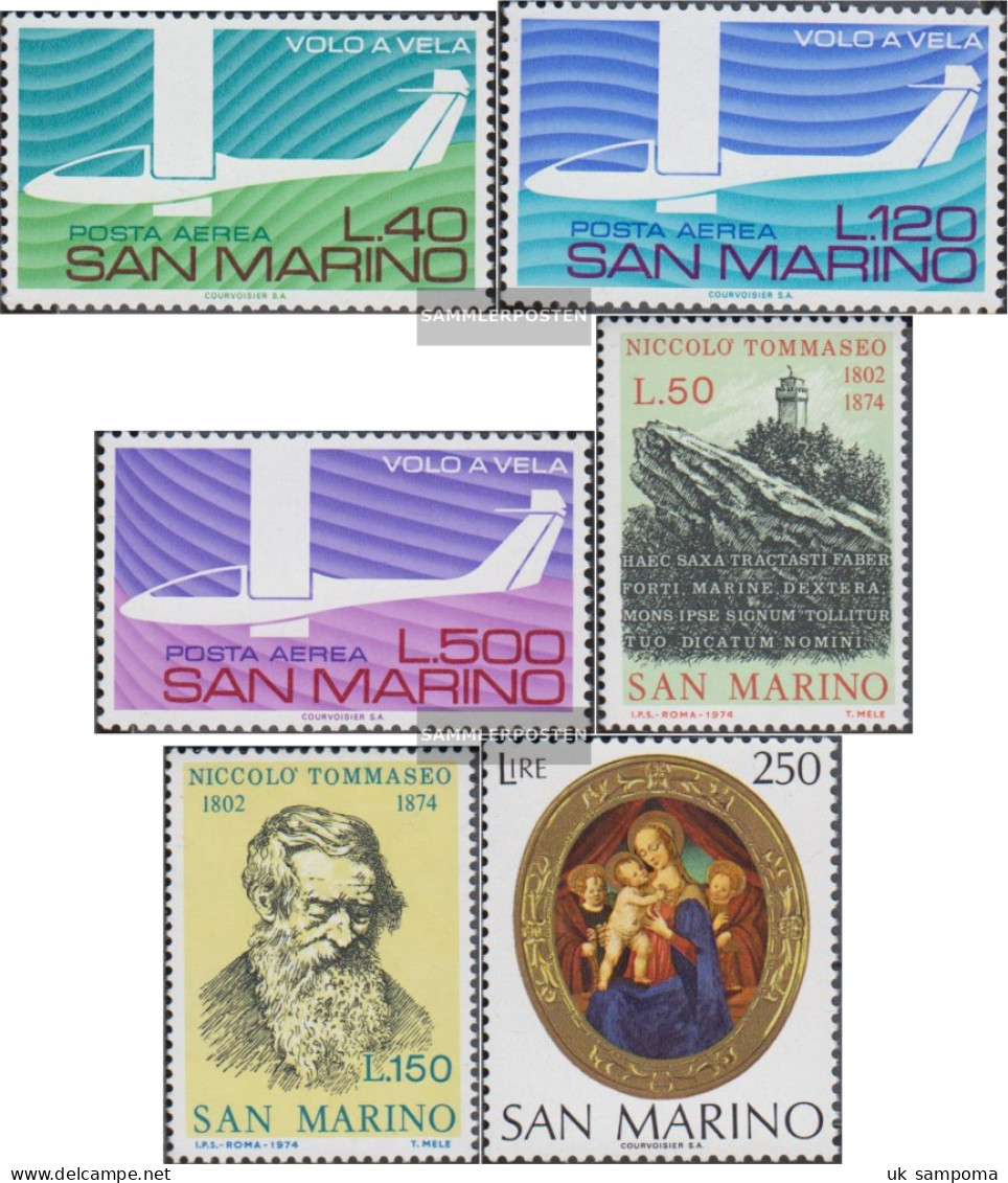 San Marino 1077-1079,1080-1081,1082 (complete Issue) Unmounted Mint / Never Hinged 1974 Segelflugsport, Tommaseo, Weihna - Unused Stamps