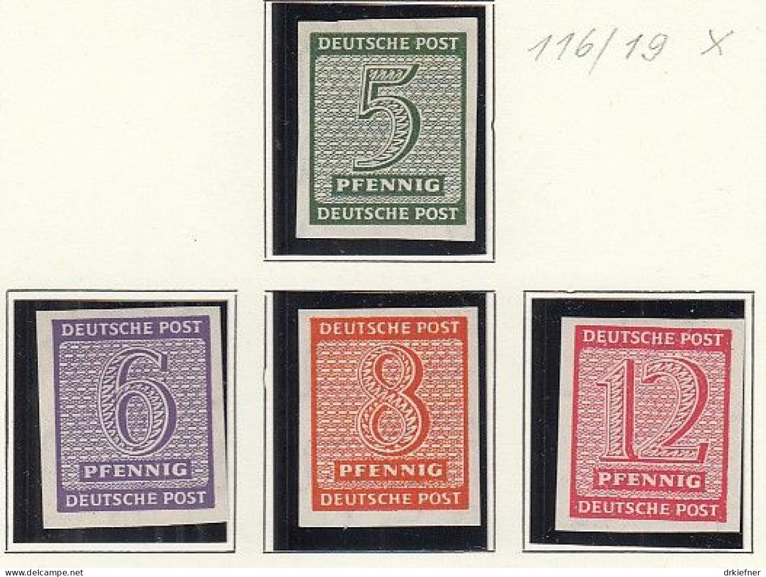 SBZ  116-119 X Postfrisch **, Ziffer, 1945 - Postfris