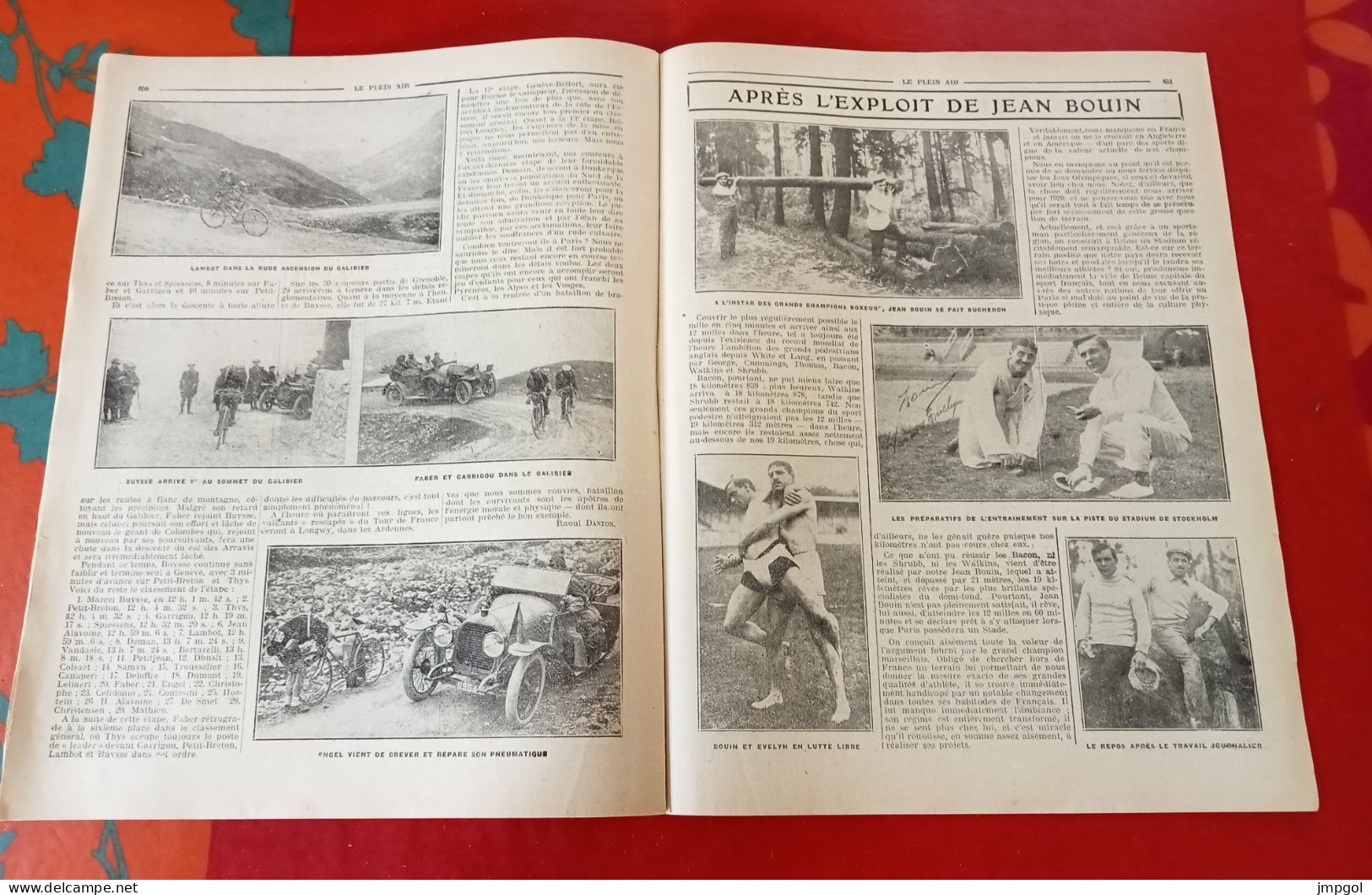 Le Plein Air N°198 Juil. 1913 Tour De France Thys Buysse Petit Breton Garrigou Faber Galibier Jean Bouin Joute Lyonnaise - 1900 - 1949