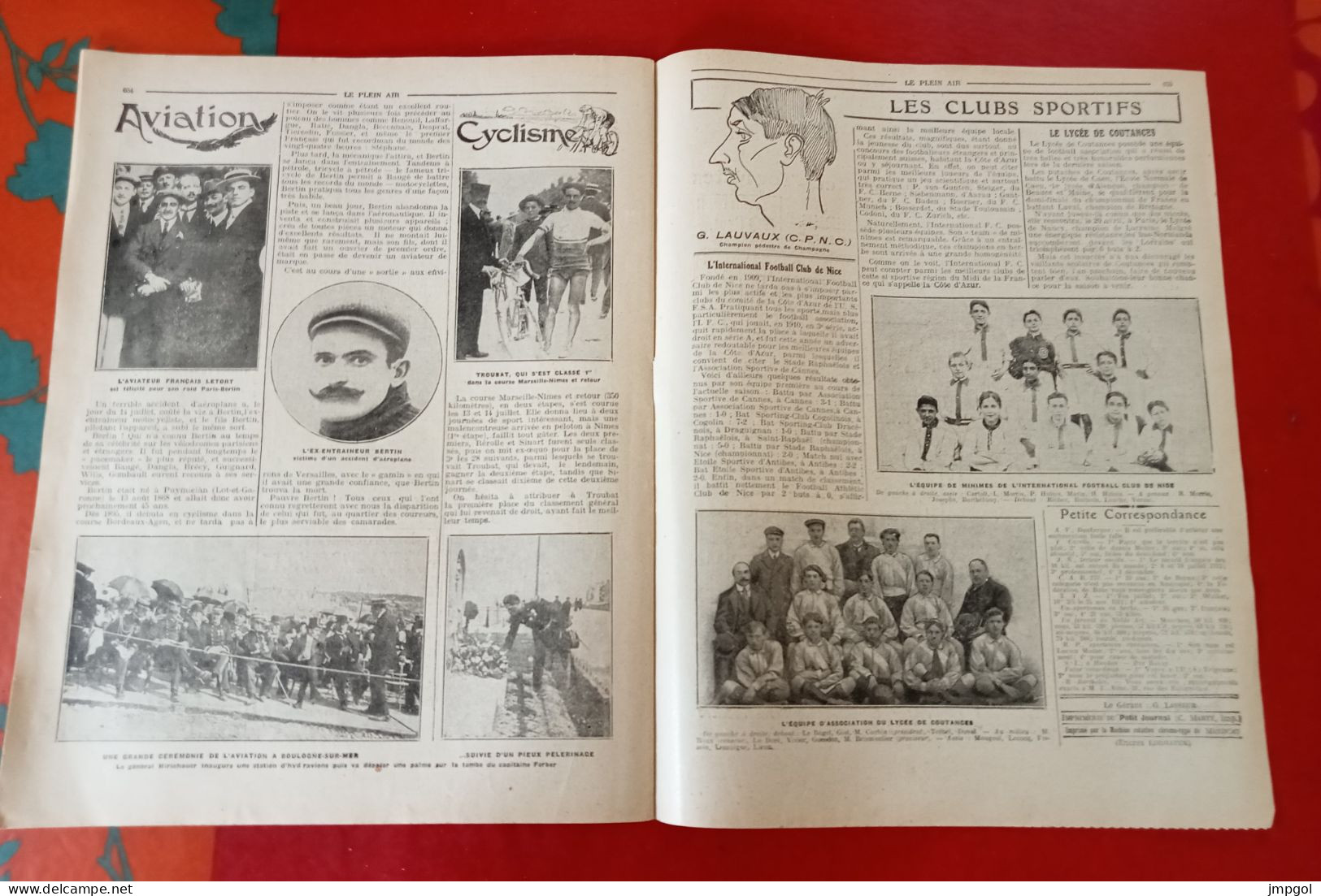 Le Plein Air n°198 Juil. 1913 Tour de France Thys Buysse Petit Breton Garrigou Faber Galibier Jean Bouin Joute Lyonnaise