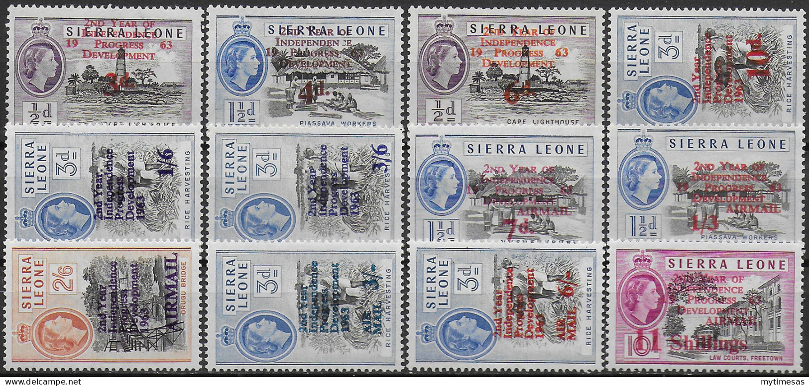 1963 Sierra Leone 2nd Ann. Of Independence 12v. MNH SG N. 257/68 - Sonstige & Ohne Zuordnung