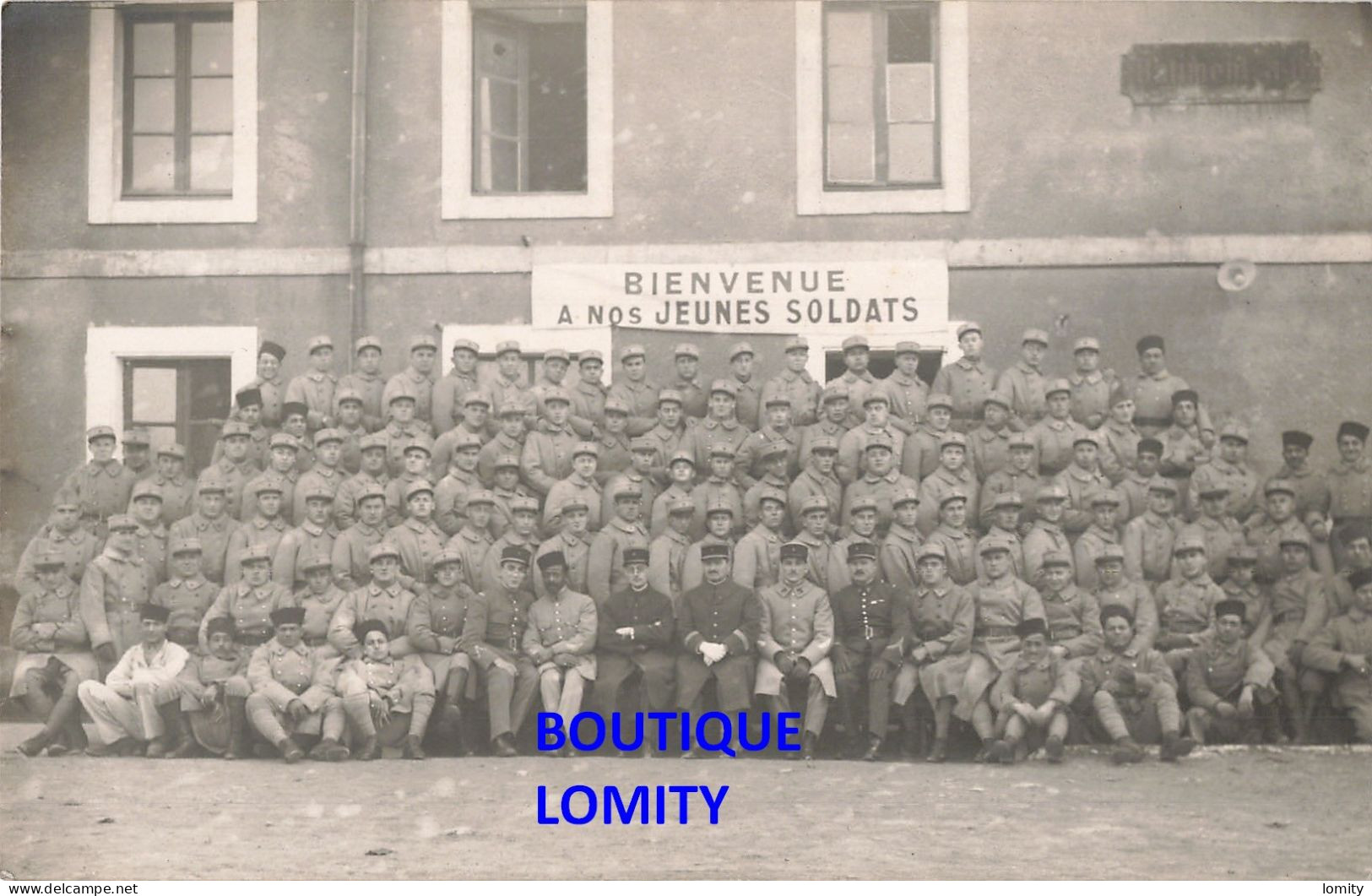 Militaire Carte Photo Groupe Soldats Militaires Bienvenue à Nos Jeunes Soldats - Regiments