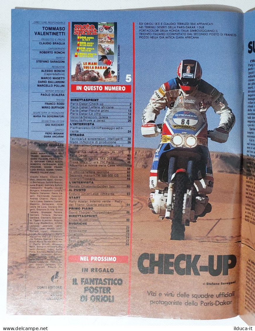 60493 Motosprint 1988 A. XIII N. 5 - Paris-Dakar / Honda XL125 R / Aprilia TXR - Moteurs