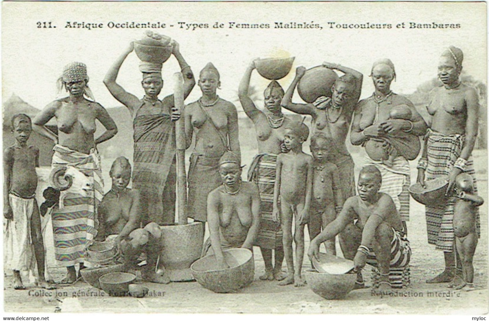 Afrique Occidentale. Types De Femmes Malinkés, Toucouleurs, Bambaras, Seins Nus. - Sénégal