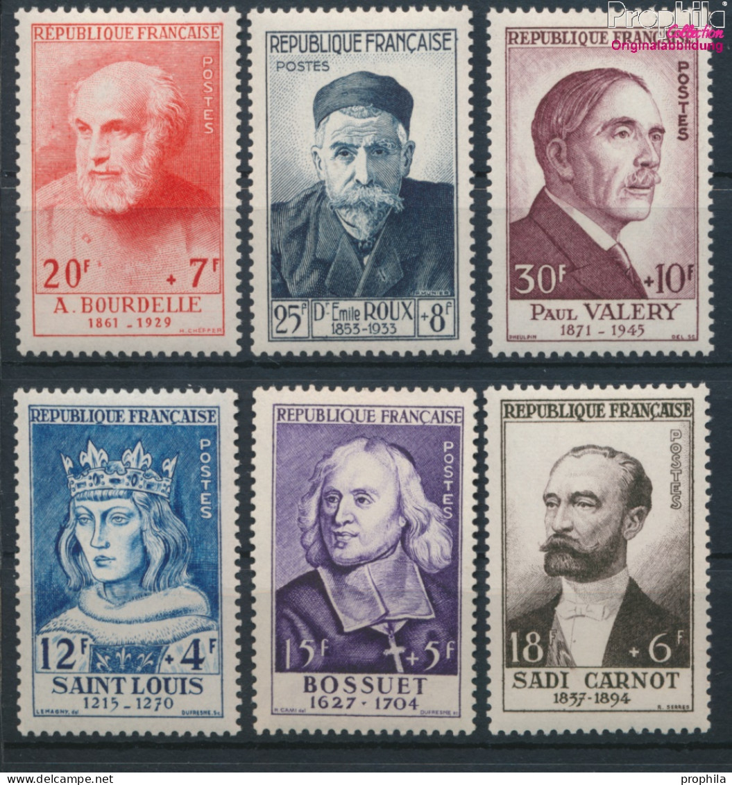 Frankreich 1015-1020 (kompl.Ausg.) Postfrisch 1954 Berühmte Franzosen (10391208 - Unused Stamps