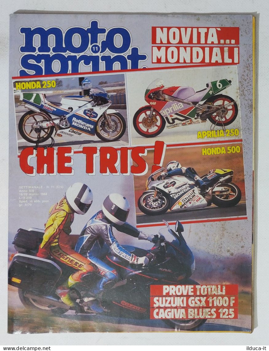 60498 Motosprint 1988 A. XIII N. 11 - Suzuki GSX 1100 F / Cagiva Blues 125 - Engines