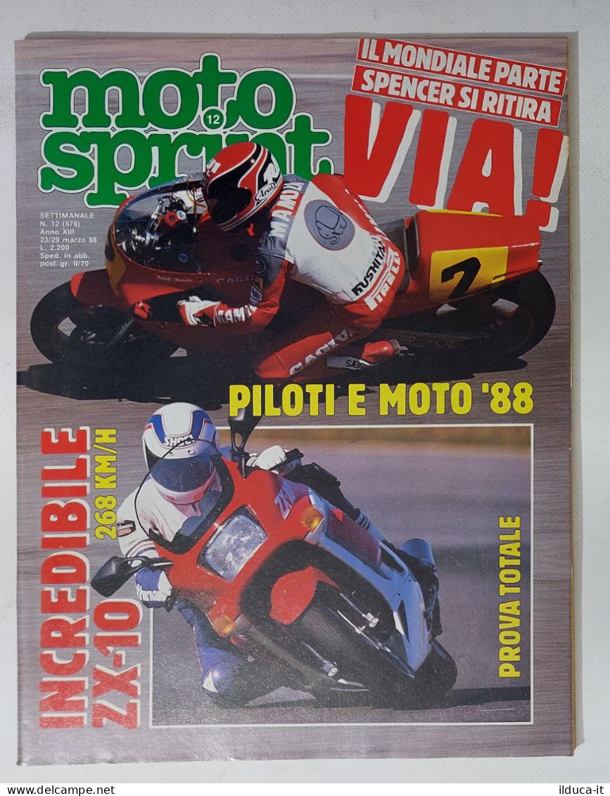 60500 Motosprint 1988 A. XIII N. 12 - Kawasaki ZX 10 / Aprilia 50 Red Rose - Moteurs