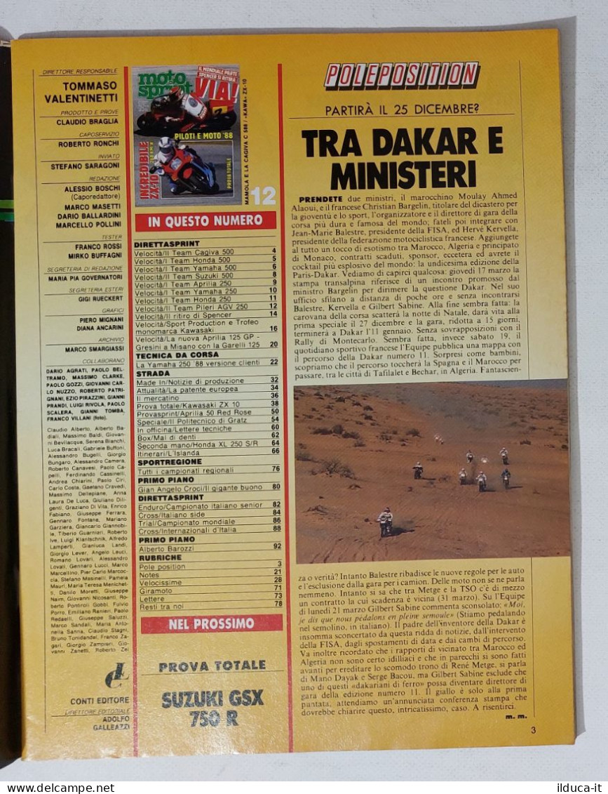 60500 Motosprint 1988 A. XIII N. 12 - Kawasaki ZX 10 / Aprilia 50 Red Rose - Moteurs