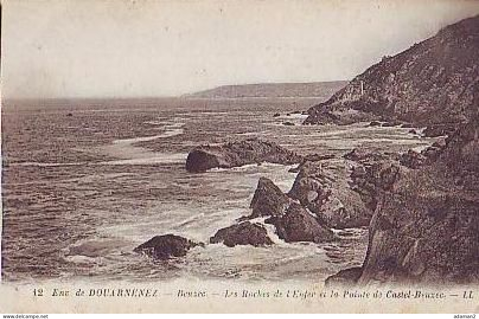 Beuzec   P6    CPA 9X14   Les Rochers De L'Enfer Et La Pointe De Castel Beuzec - Beuzec-Cap-Sizun