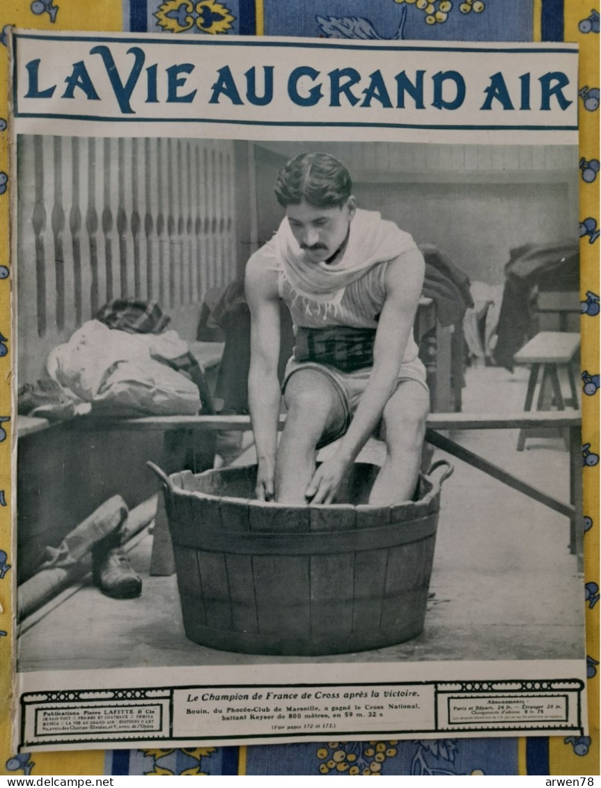 LA VIE AU GRAND AIR N° 547 /1909 BOUIN MARSEILLE AMIENS JEFFRIES A LA CHASSE LA MORT DE LEON THERY VELO ELLEGAARD - 1900 - 1949