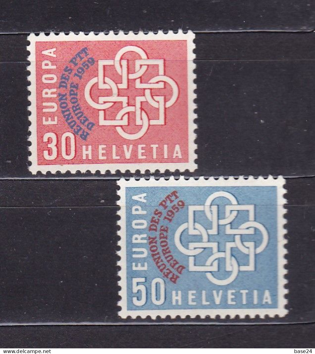 1959 Svizzera Switzerland EUROPA PTT EU - CEPT EUROPE Serie Di 2v. MNH** (ASSEMBLEA AMMINISTRAZIONI POST.EUROPEE) CATENA - 1959