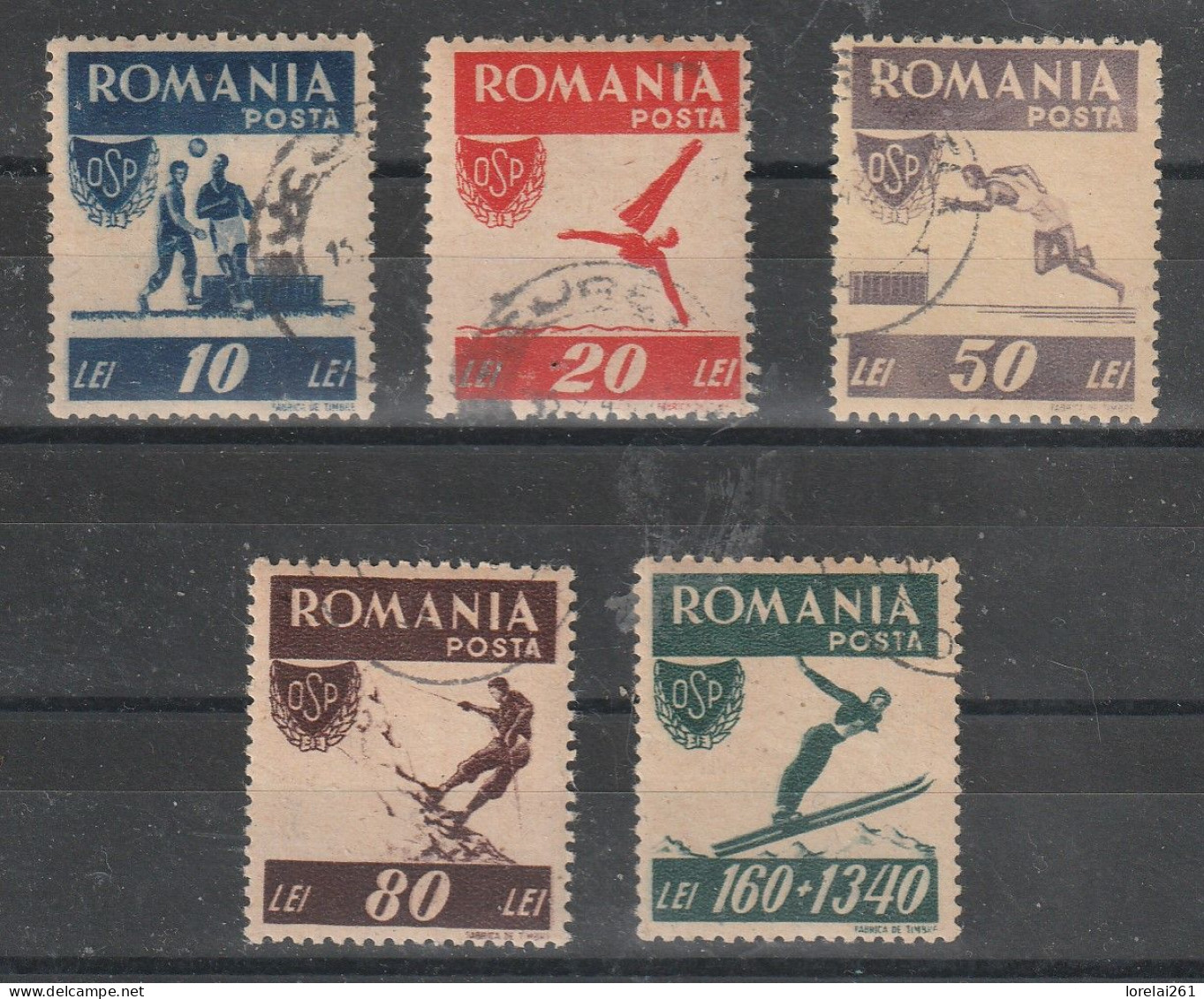 1946 - Sports Populaires O.S.P. Mi No 1000A/1004A - Used Stamps