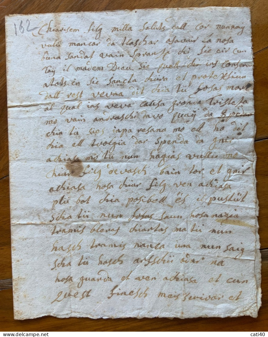 ANTICA LETTERA DEL 13 AGOSTO 1727 DALL'ESTERO PER "...propij In Italia A Palii..., " ? ....da Decifrare - Historische Documenten