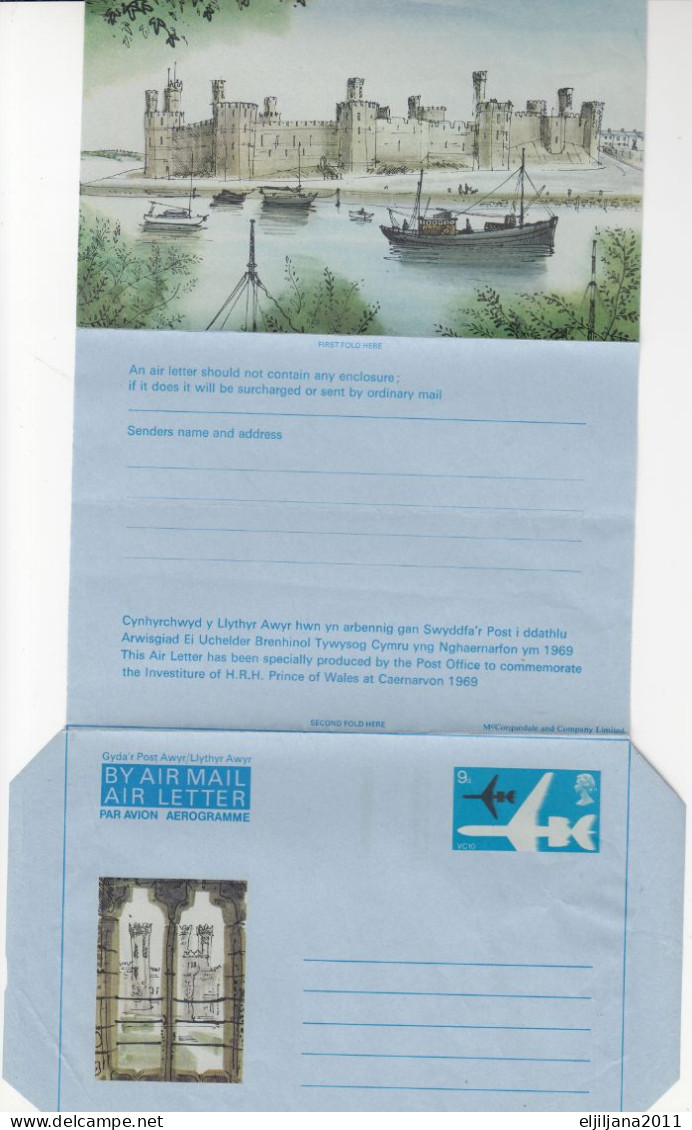 Great Britain - GB / UK, QEII 1969 ⁕ 9d BY AIR MAIL Aerogramme, Air Letter ⁕ Unused Cover - Stamped Stationery, Airletters & Aerogrammes