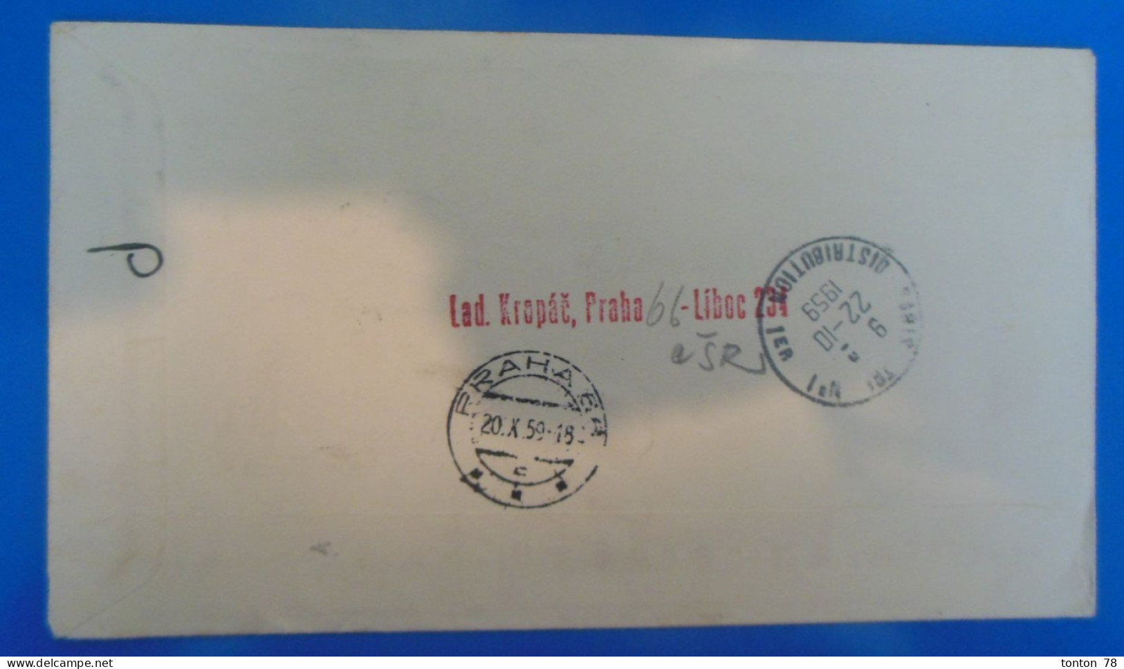 LETTRE RECOMMANDEE   -  TCHECOSLOVAQUIE  1959 - Lettres & Documents