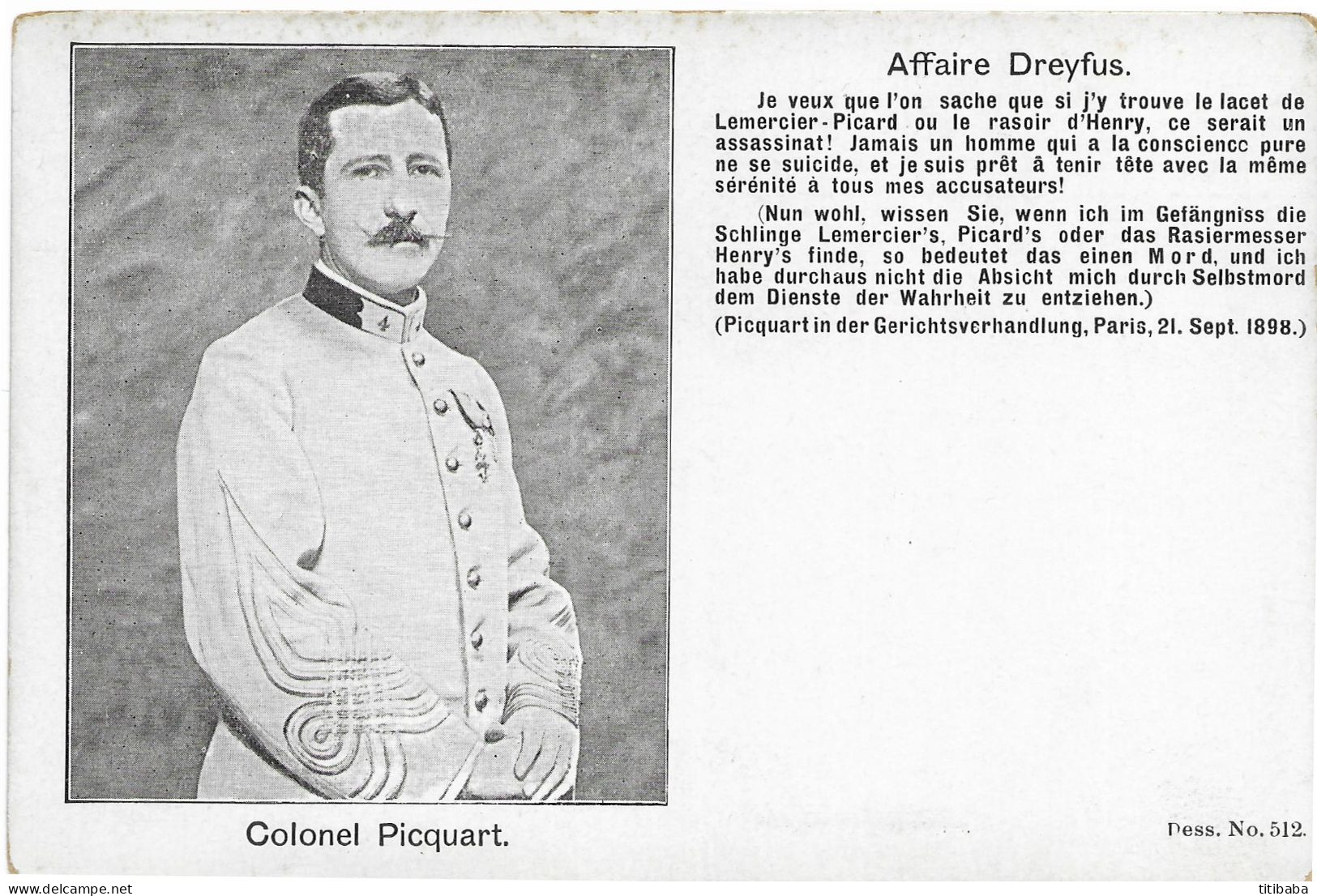 Affaire Dreyfus Colonel Picquart 512 - Evenementen