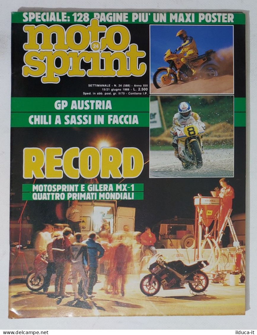 60520 Motosprint 1988 A. XIII N. 24 - Gilera MX-1 + POSTER - Moteurs