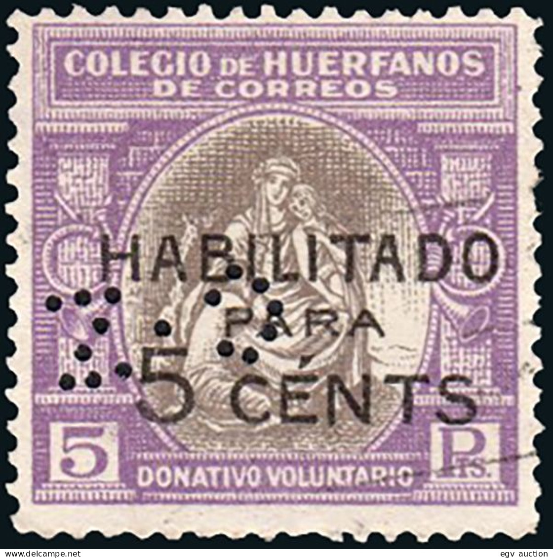 Madrid - Perforado - Huérfanos Correos - "C.Z" (Enrique Niemeyer) - Oblitérés