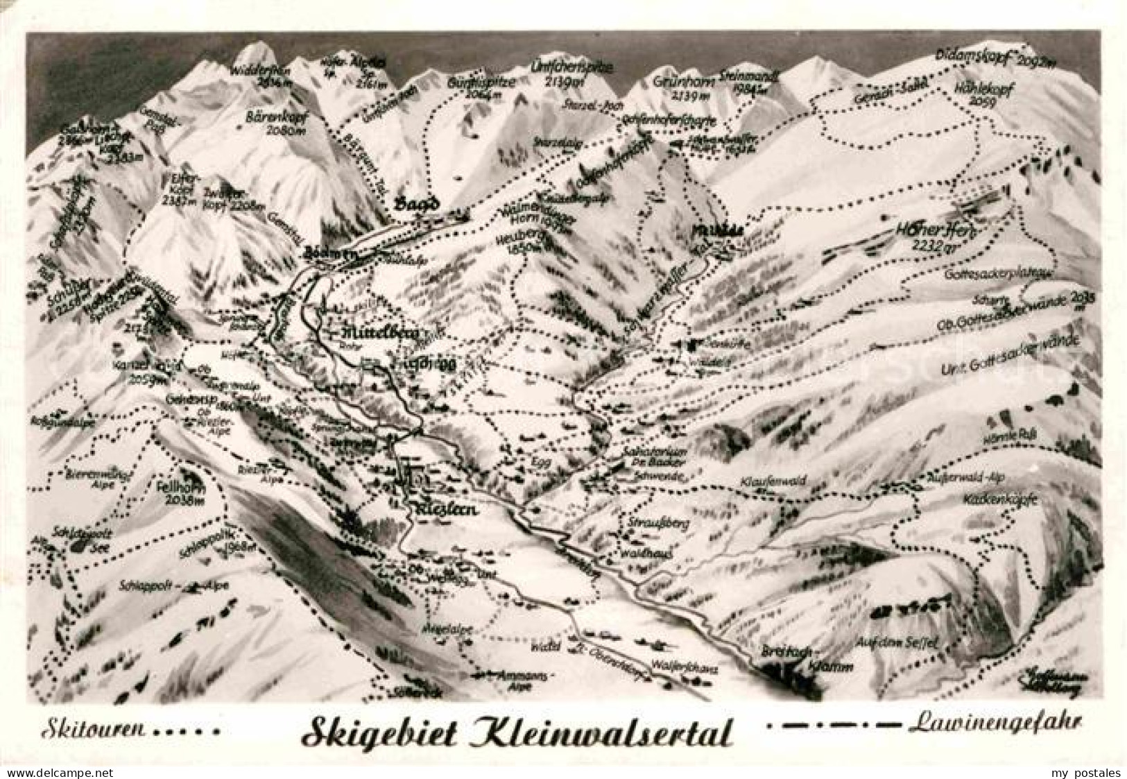 72691448 Kleinwalsertal Panoramakarte Skigebiet Oesterreich - Autres & Non Classés