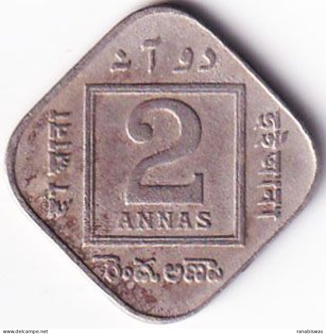 INDIA COIN LOT 179, 2 ANNAS 1919, CALCUTTA MINT, XF, SCARE - India