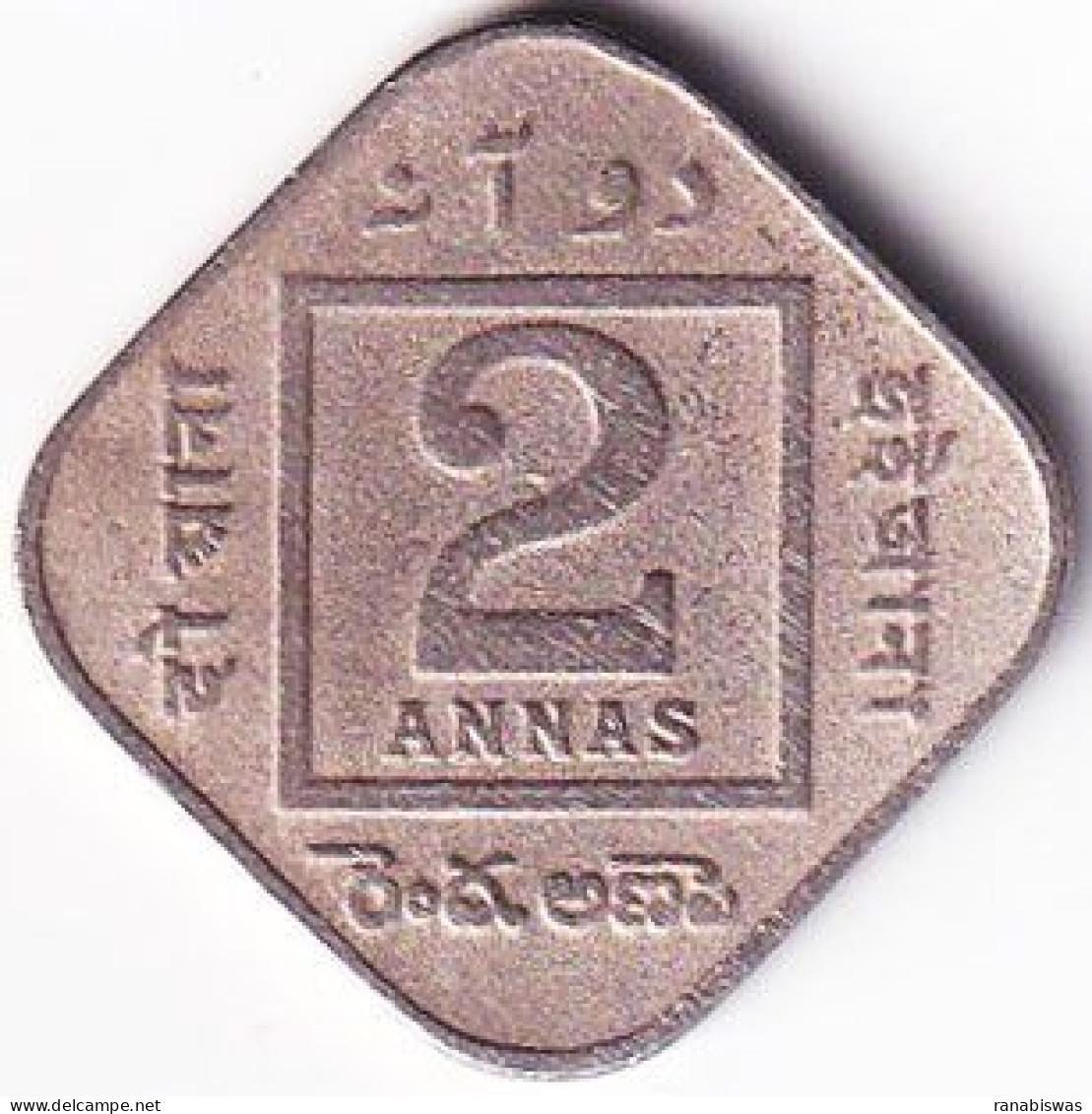 INDIA COIN LOT 180, 2 ANNAS 1919, CALCUTTA MINT, XF, SCARE - India