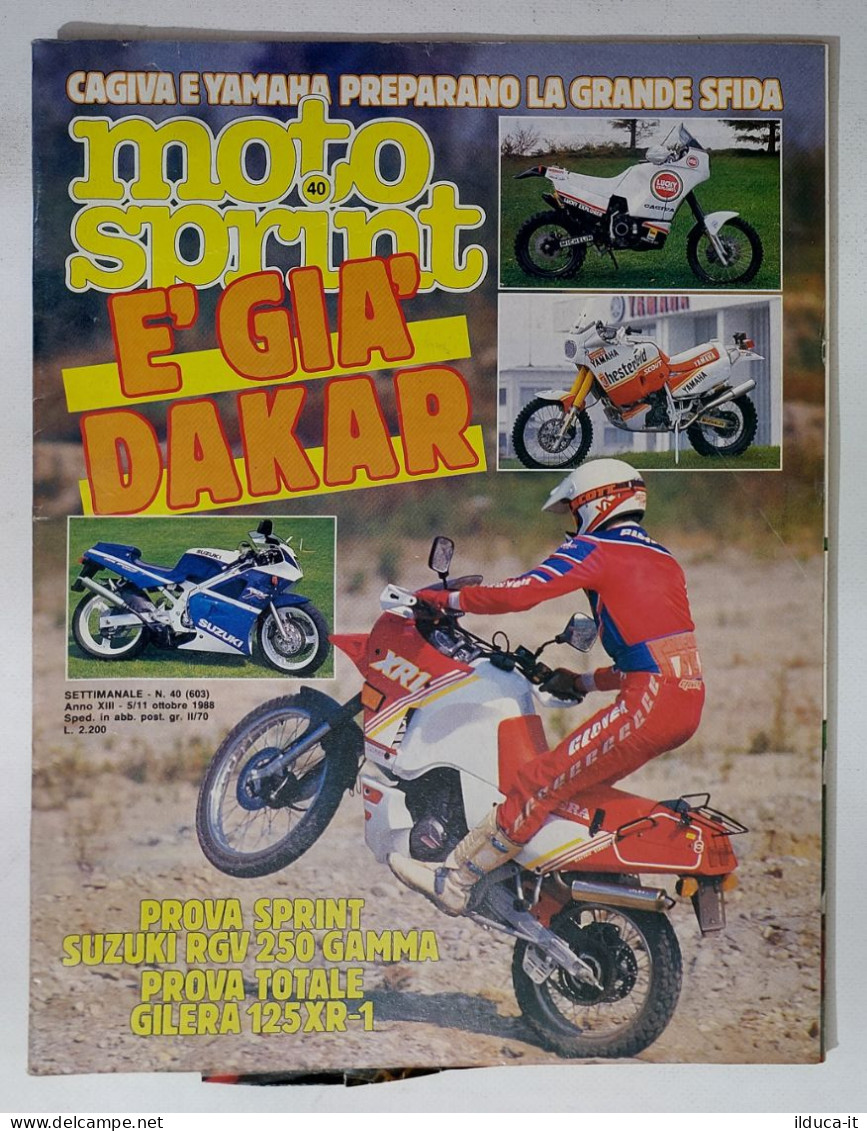 60532 Motosprint 1988 A. XIII N. 40 - Suzuki RGV 250 Gamma / Gilera 125 XR-1 - Moteurs