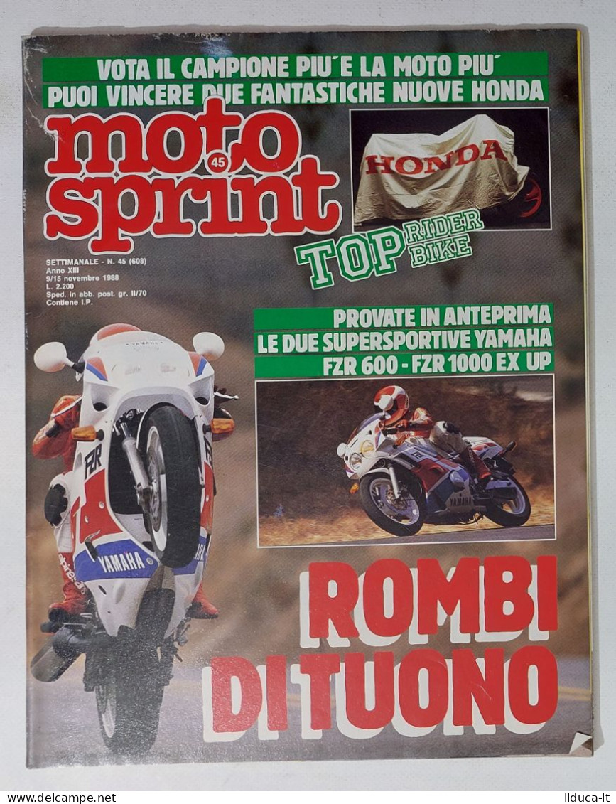 60537 Motosprint 1988 A. XIII N. 45 - Yamaha FZR 600 / FZR 1000 EX UP - Moteurs